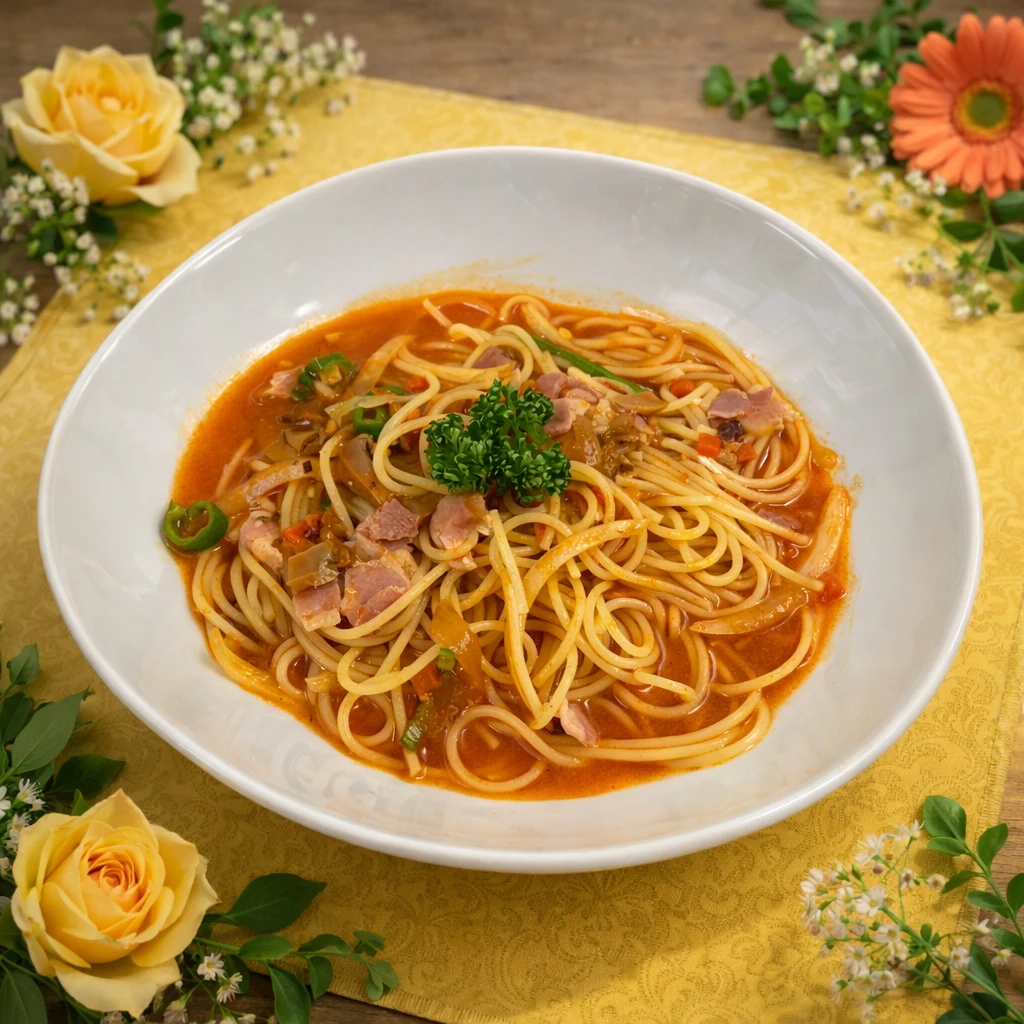 アマトリーチェ風トマトパスタ