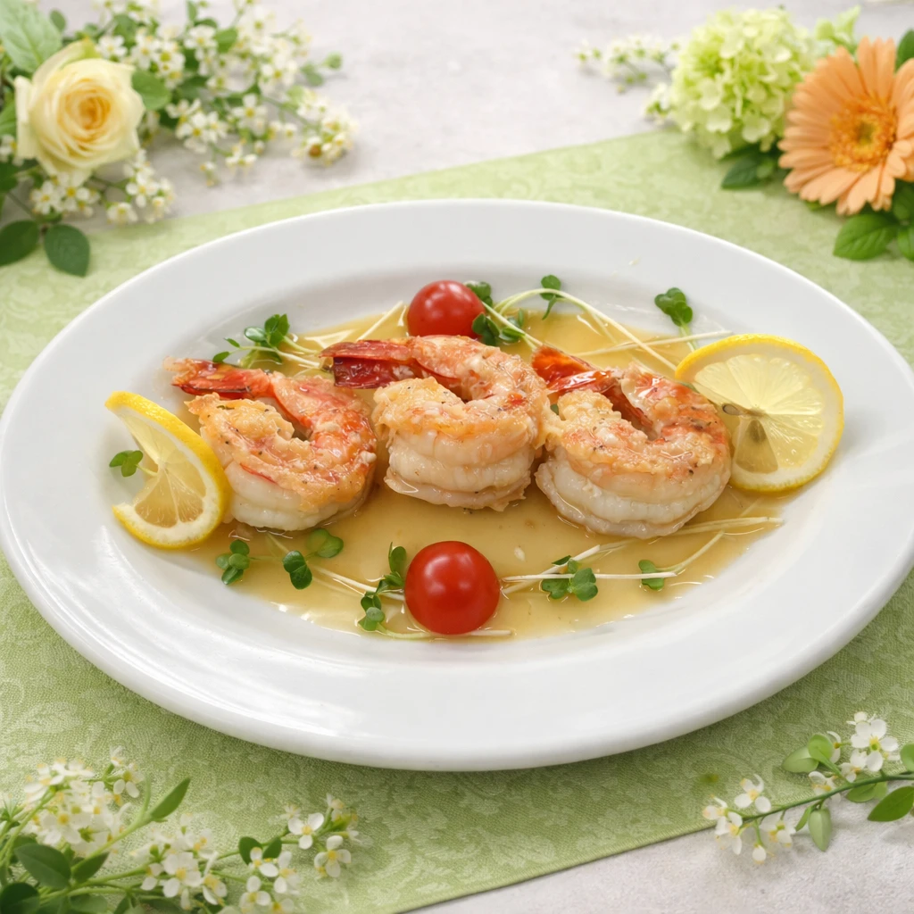 特大海老のレモンバター焼き
