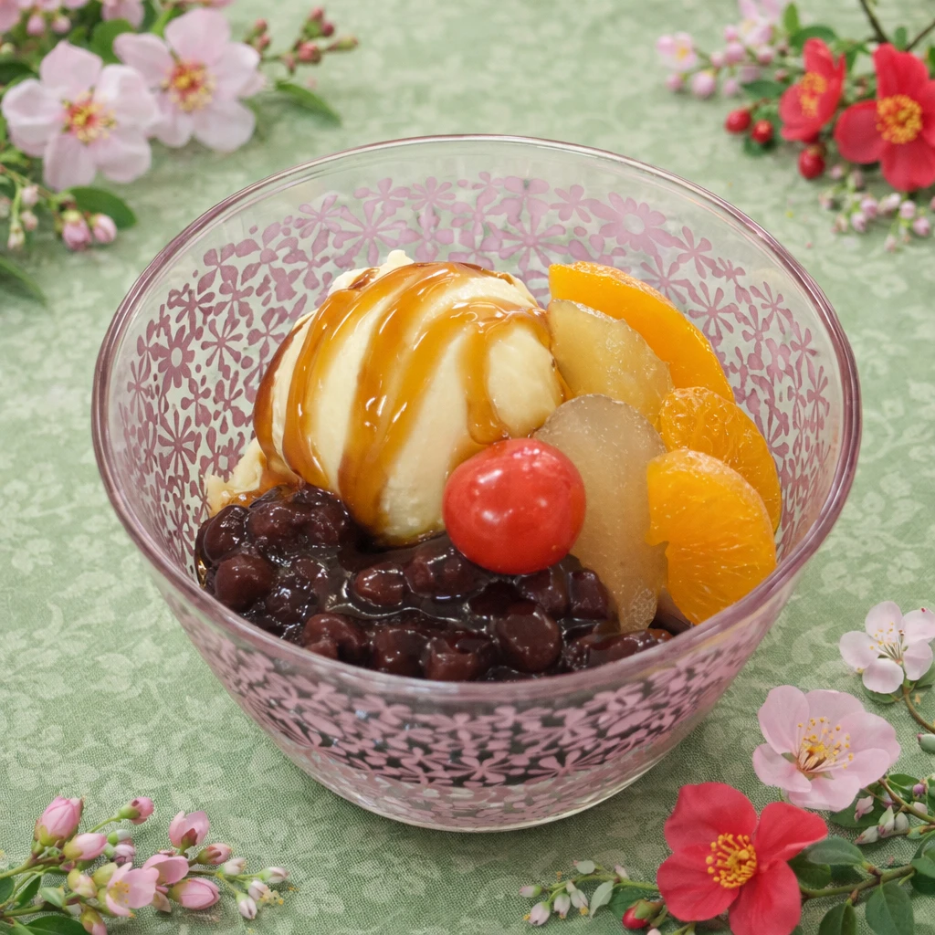 黒蜜クリームあんみつ