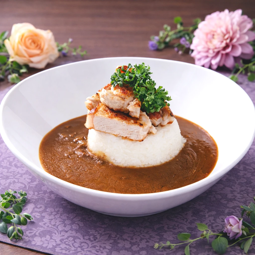 国産豚のポークソテーカレー